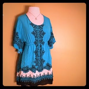 NEW YORK & COMPANY DRAWSTRING KIMONO DRESS-MINI